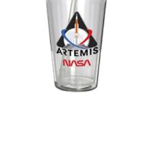 Copo parede dupla com canudo em plstico Nasa Artemis 500ml.