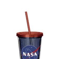 Copo parede dupla com canudo em plstico Nasa Galaxy 500ml.