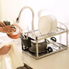 Escorredor de pratos e talheres em ao em inox Brinox 16 pratos