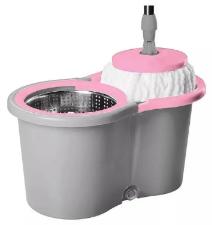 Mop Giratrio 9 Litros Cinza e Rosa Homeland