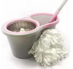 Mop Giratrio 9 Litros Cinza e Rosa Homeland