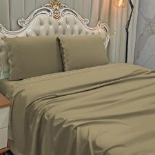 Jogo de Cama Casal Eurotextil Bordado Ingls 2,25mX2,50m Chocolate 4Pcs