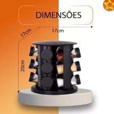 Porta Temperos e Condimentos Giratrio 360 Home Land 10 peas Preto
