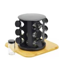 Porta Temperos e Condimentos Giratrio 360 Home Land 10 peas Preto