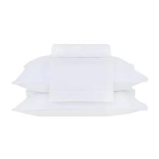 JOGO DE CAMA QUEEN 4PCS CLASS BRANCO 400 FIOS 100%ALGODO