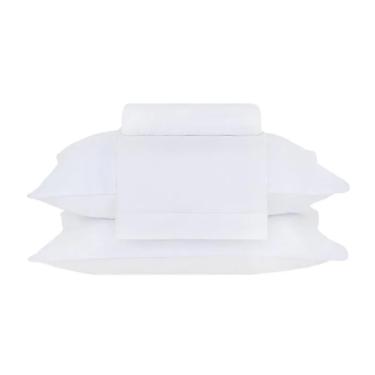 JOGO DE CAMA QUEEN 4PCS CLASS BRANCO 400 FIOS 100%ALGODO