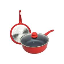 Panela Nanocermco com tampa vidro Lehav 24cm Vermelha Induo