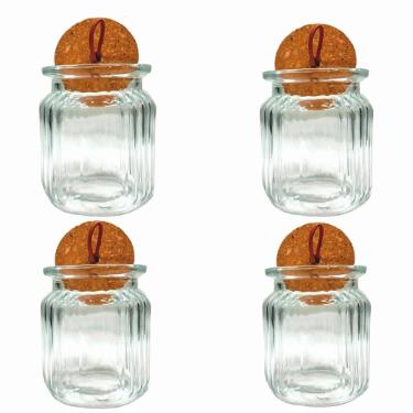 Jogo de Potes Hermticos em Vidro Lehav Bruge 4 peas 260ml