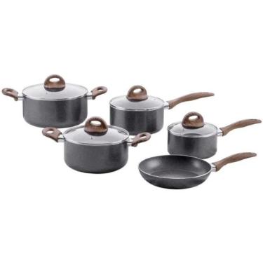 Jogo de Panelas Brinox Antiaderente Ceramic Life 5 Peas Smart Plus com Induo Granito.