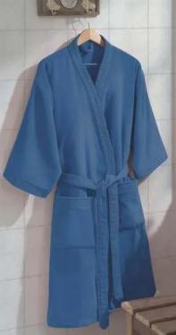 Roupo Velour Adulto Confort Liso M - Dohler - Azul