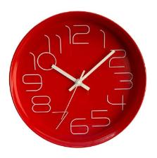 Relgio de Parede Redodno Casambiente 25 cm Vermelho