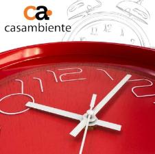 Relgio de Parede Redodno Casambiente 25 cm Vermelho