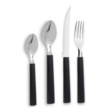 Faqueiro Ao Inoxidvel  Brinox Rivieira Preto 16 Peas