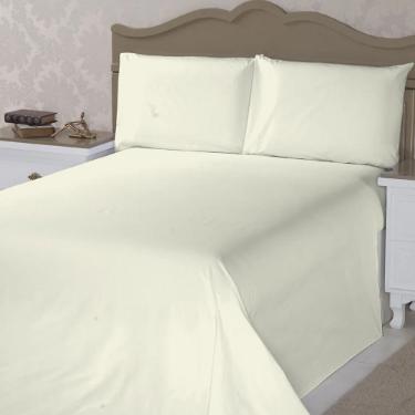 Jogo de Cama Queen 200 Fios 4 PCS Micropercal Off White 2,40 X 2,50cm