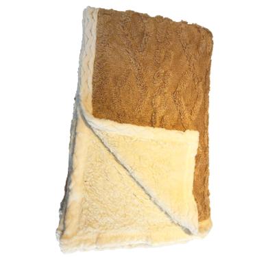 Cobertor Dupla Face Com Sherpa Classica Glamour Bege Casal 180 x 210 cm