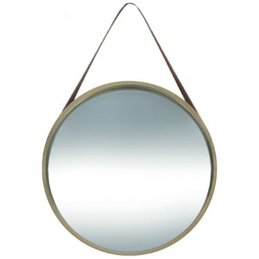 Espelho decorativo com ala Riohome Modernatta 32cm Dourada