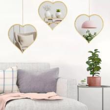 Jogo de Espelhos Decorativos em Corao RioHome 03 peas Dourado