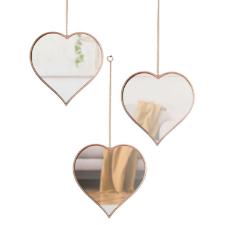 Jogo de Espelhos Decorativos em Corao RioHome 03 peas Ros