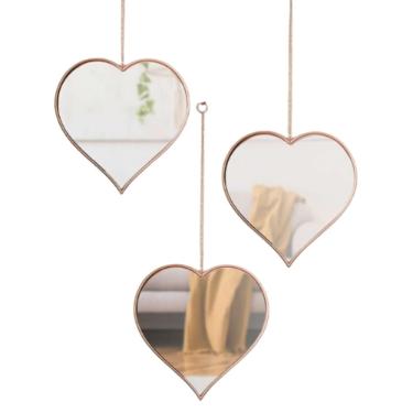 Jogo de Espelhos Decorativos em Corao RioHome 03 peas Ros