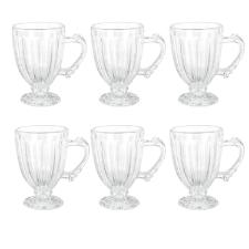 Jogo de Canecas em Vidro Dolce Home Nouveau 190ml Transparente 6 Peas