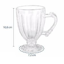Jogo de Canecas em Vidro Dolce Home Nouveau 190ml Transparente 6 Peas