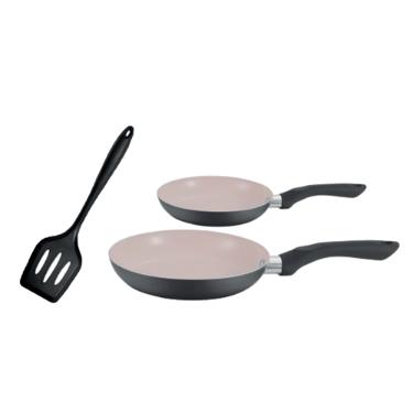 Jogo de Frigideira em Cermica Antiaderente Rio Home Preto 3 ps