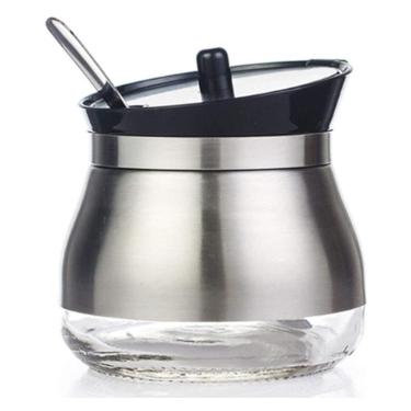 Aucareiro em Vidro com Revestimento Inox Casambiente 300ml 1ps