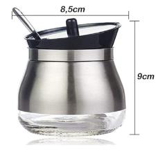 Aucareiro em Vidro com Revestimento Inox Casambiente 300ml 1ps