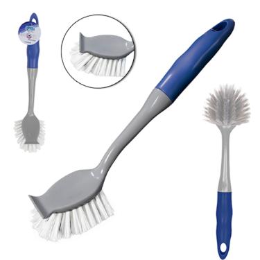 Escova Multiuso Oval com Raspador e Cabo em Plstico Clean Tech 28x4cm
