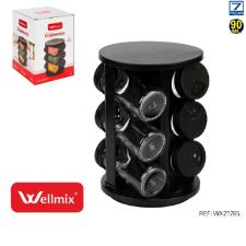Porta Condimentos Giratrio em vidro Wellmix Davos Preto 6 peas