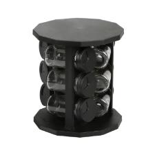 Porta Condimento Giratrio em Vidro Wellmix Vero Preto 10 ps