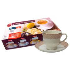 Jogo de Xcara de Ch de Porcelana  Dolce Home Coreana Detalhes Rosa 12 ps