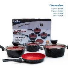 Jogo de Panela Stone Induction RedPoint Vermelha 4 peas
