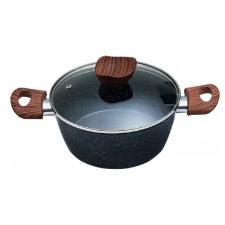 Jogo de Panela Stone Induction Black Wood Preto 4 peas