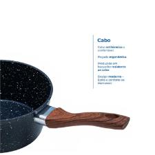 Jogo de Panela Stone Induction Black Wood Preto 4 peas