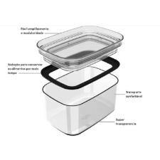 Organizador Hermtico Retangula Block Ou Natural 650 ml