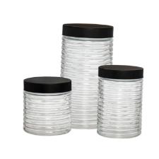 Jogo de potes hermtico Fontana em vidro Hauskraft 3 peas
