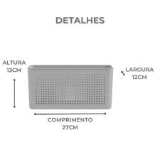 Cesto Flow Organizador Multiuso Chumbo OU 27x12x13 cm