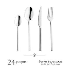 Faqueiro em inox Firenze Wolff 24 pas