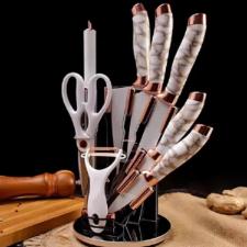 Jogo de facas Knife Set German Steel Branco 9 peas