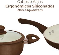 Jogo de panelas em cermica Roma Casambiente com induo 10 peas