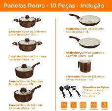 Jogo de panelas em cermica Roma Casambiente com induo 10 peas