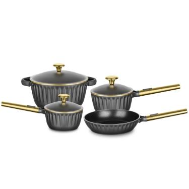 Jogo de Panelas MTA Concept Gold 4 Peas - Alumnio Injetado e Antiaderente Premium