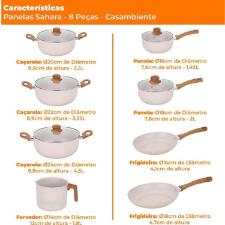 Jogo de panelas Sahara Casambiente Vanilla 8 peas