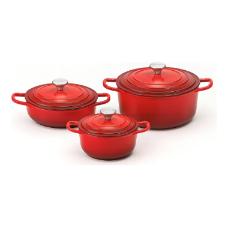Jogo de caarolas antiaderente com induo Amalfi Rosso 3 peas vermelha