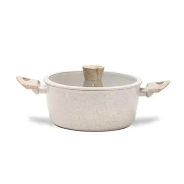 Caarola com tampa e induo Ceramic life Sirius Brinox Vanilla 22cm