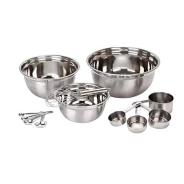 Jogo de tigelas e colheres medidoras em Inox Dolce Home 6 peas