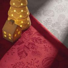 Toalha de mesa Azevinho Karsten retangular 8 Lugares Vermelho