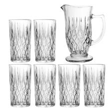 Jogo jarra com copos em vidro Diamante Lyor 7 peas