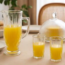 Jogo jarra com copos em vidro Diamante Lyor 7 peças Jogo jarra com copos em vidro Diamante Lyor 7 peças